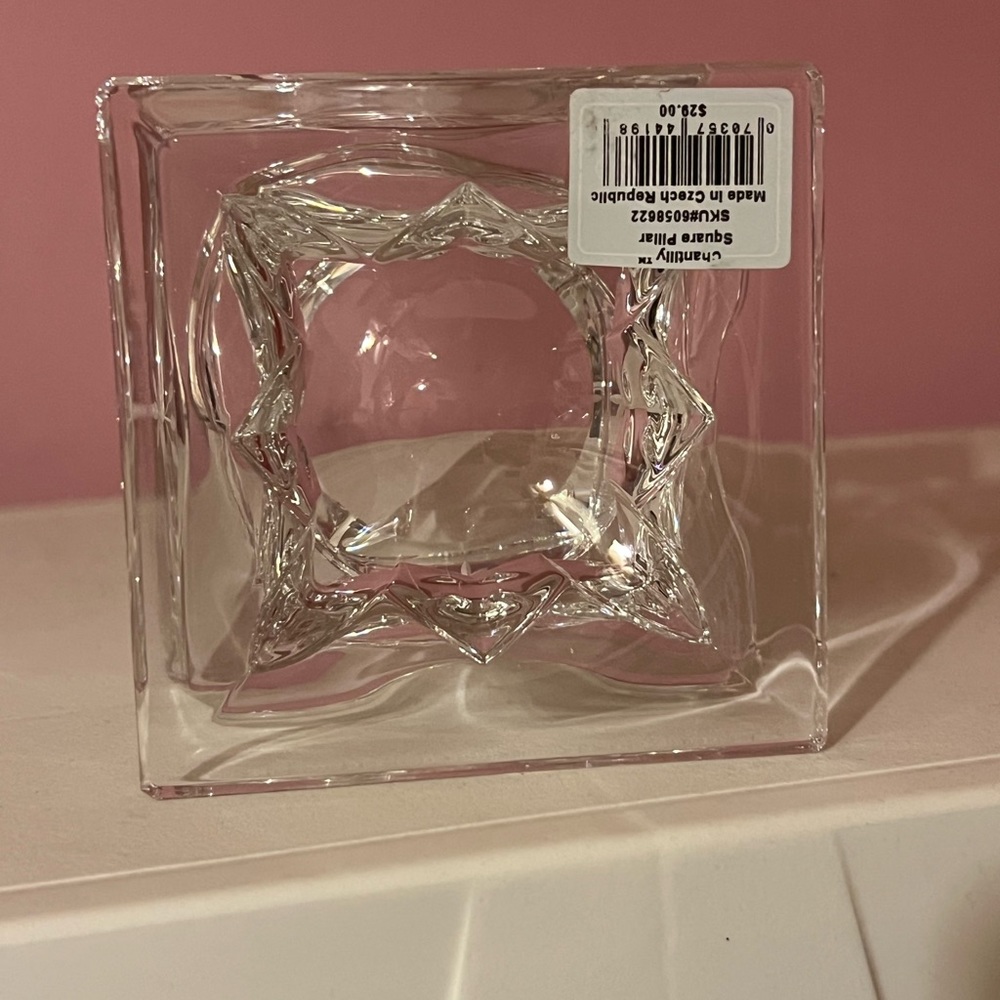 Beautiful Heavy Gorham Handcut Crystal Candle Holder from Chantilly Collection
